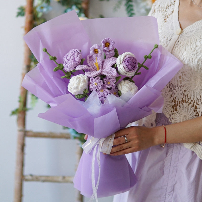 Hand-Woven Home Decorate Forever Flowers Bouquet