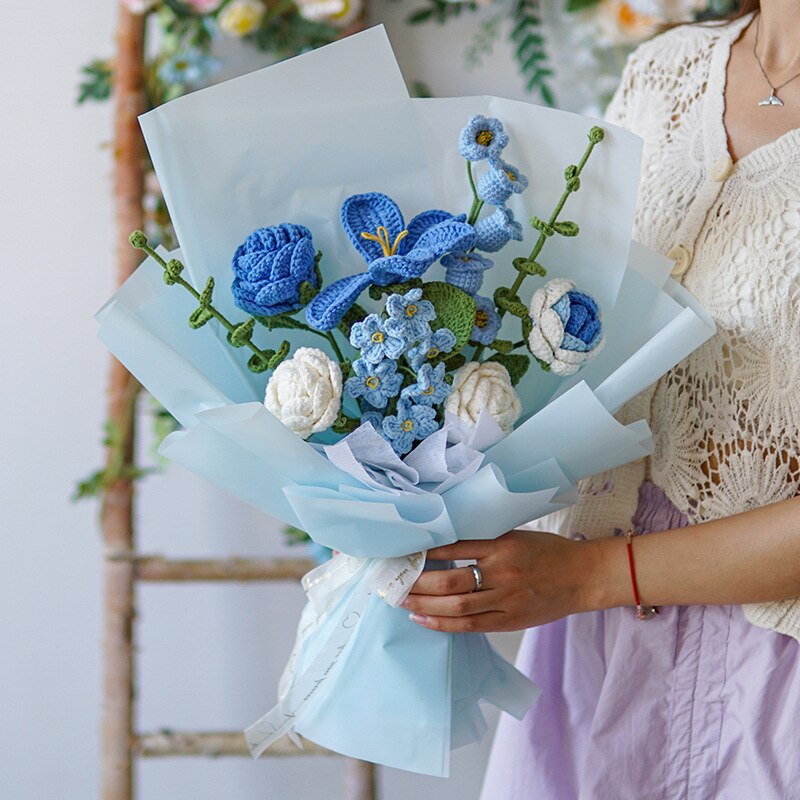 Hand-Woven Home Decorate Forever Flowers Bouquet